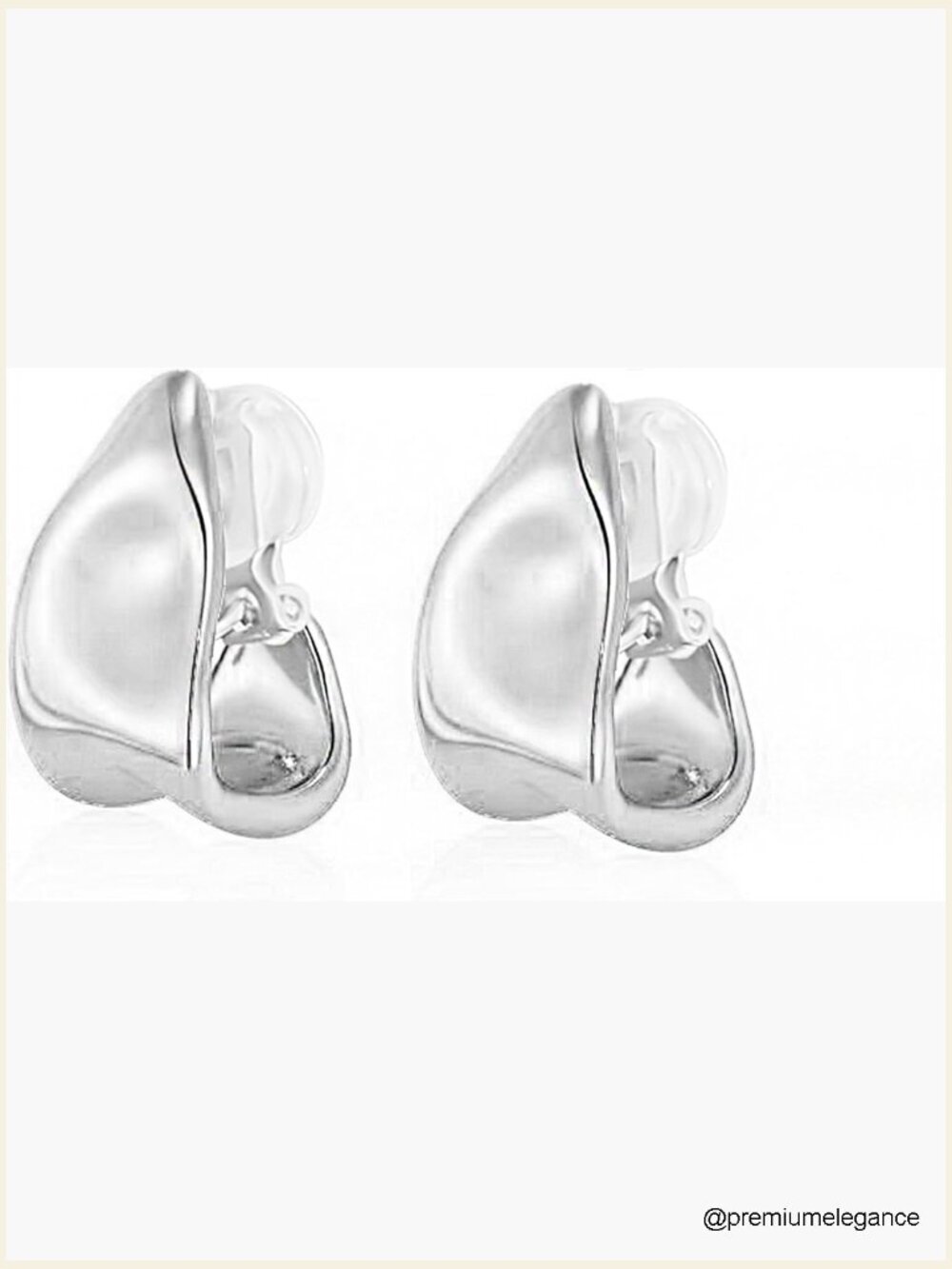 Gold Chunky Teardrop Clip On Earrings Lightweight No Piercing Hypoallergenic